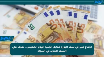 ارتفاع كبير في سعر اليورو مقابل الجنيه اليوم الخميس.. تعرف على السعر الجديد في البنوك
